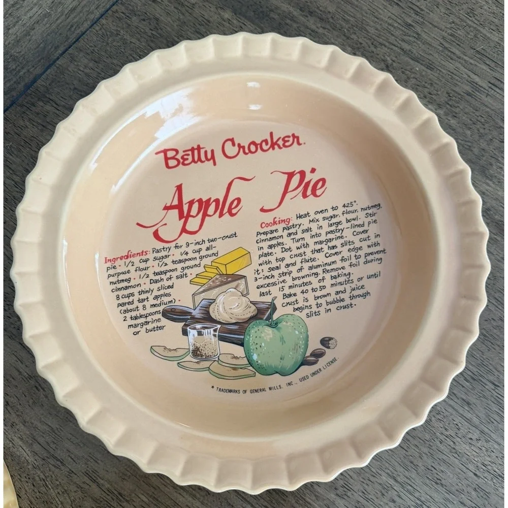 Vintage Betty Crocker Apple Pie Ceramic 9